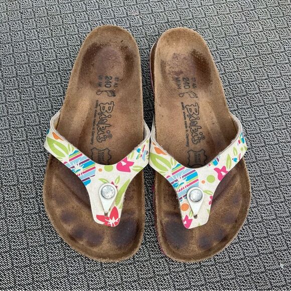 Birkenstock Birki’s Floral Sandals Flops Sz 6 Women - Picture 3 of 15
